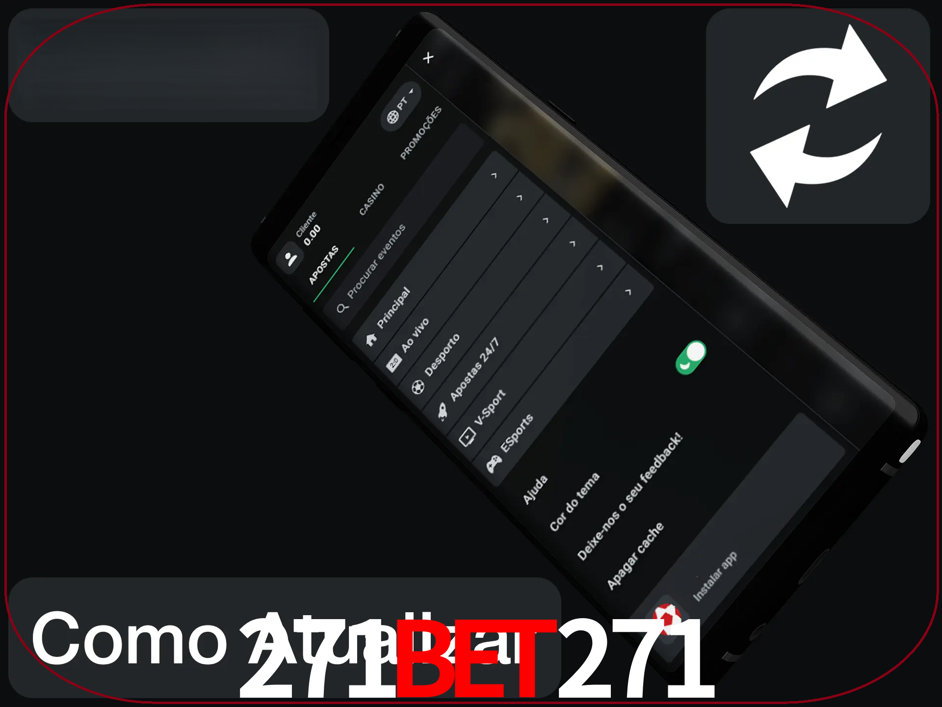 O aplicativo é atualizado automaticamente quando você faz o login.